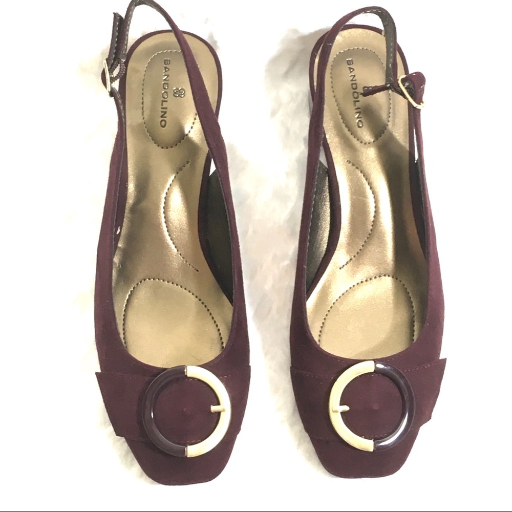 New! Bandolino Slingback Heels size 7 burgundy red